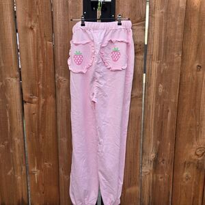 Sweet Society Strawberry Pocket Joggers New Size Xl Cherry Girl